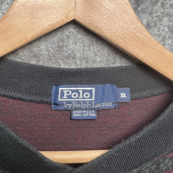 Vintage Polo Ralph Lauren Shirt Mens XL Henley Fair Isle Pullover Made USA 90s - Picture 3 of 7